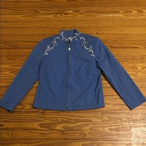 St. John Collection Blue Jacket with Gold Embroidery